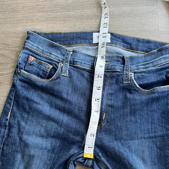 Hudson Jeans Dark Blue Mid-Rise Skinny Jeans with Raw Hem - Picture 6 of 12